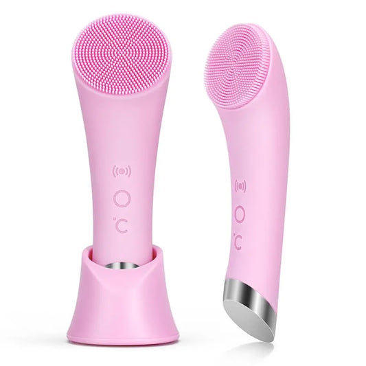 Vibrating Facial Cleansing Brush with Heating Function and 5 Speed Modes