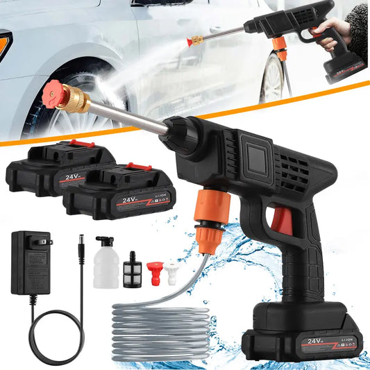 Cordless Pressure Washer 380 PSI with Dual 24V Batteries and Foam Soap Dispenser, 33ft Spray Range