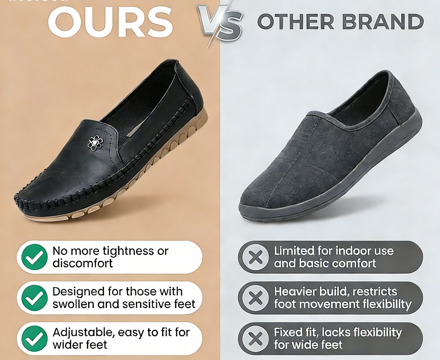 Women's Orthopedic Leather Shoes – Lightweight, Breathable, Anti-Slip