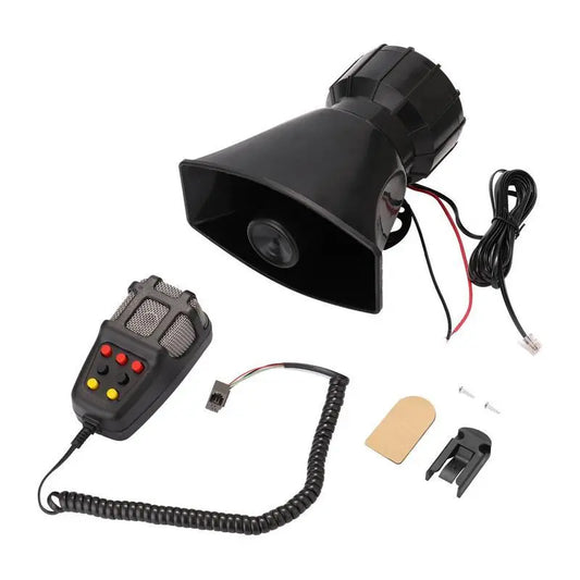 Car Alert System with 7-Tone Siren and Voice Microphone, 135dB 80W 12V
