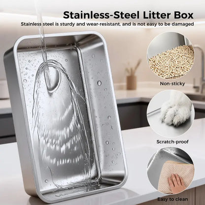 Enclosed Cat Litter Box with 180° Flip Lid and Odor Control, Anti-Leak Design