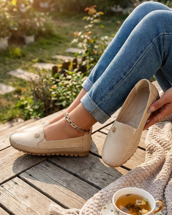 Women's Orthopedic Leather Shoes – Lightweight, Breathable, Anti-Slip