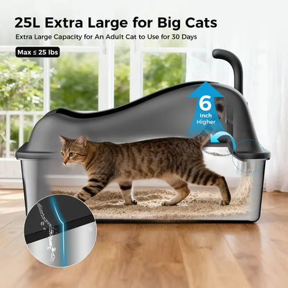 Enclosed Cat Litter Box with 180° Flip Lid and Odor Control, Anti-Leak Design
