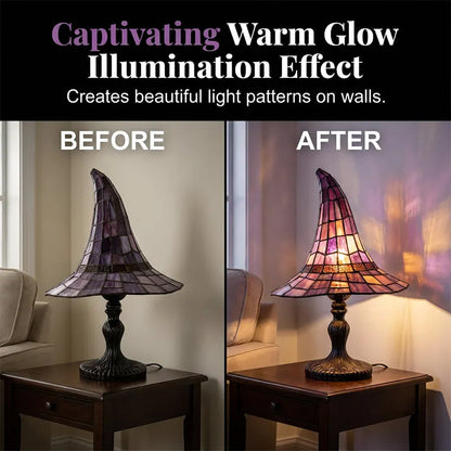 Enchanting Ambiance Stained Glass Witch Lamp