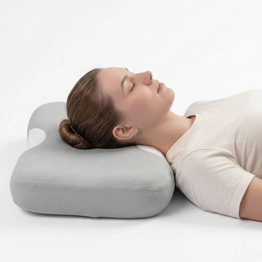 Memory Foam Cervical Pillow with Contoured Support and Cooling Cover for Back and Side Sleeping