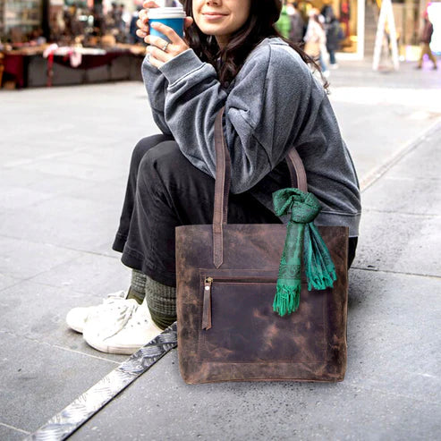 Romeo Leather Tote Bag Buffalo Hide Split Leather