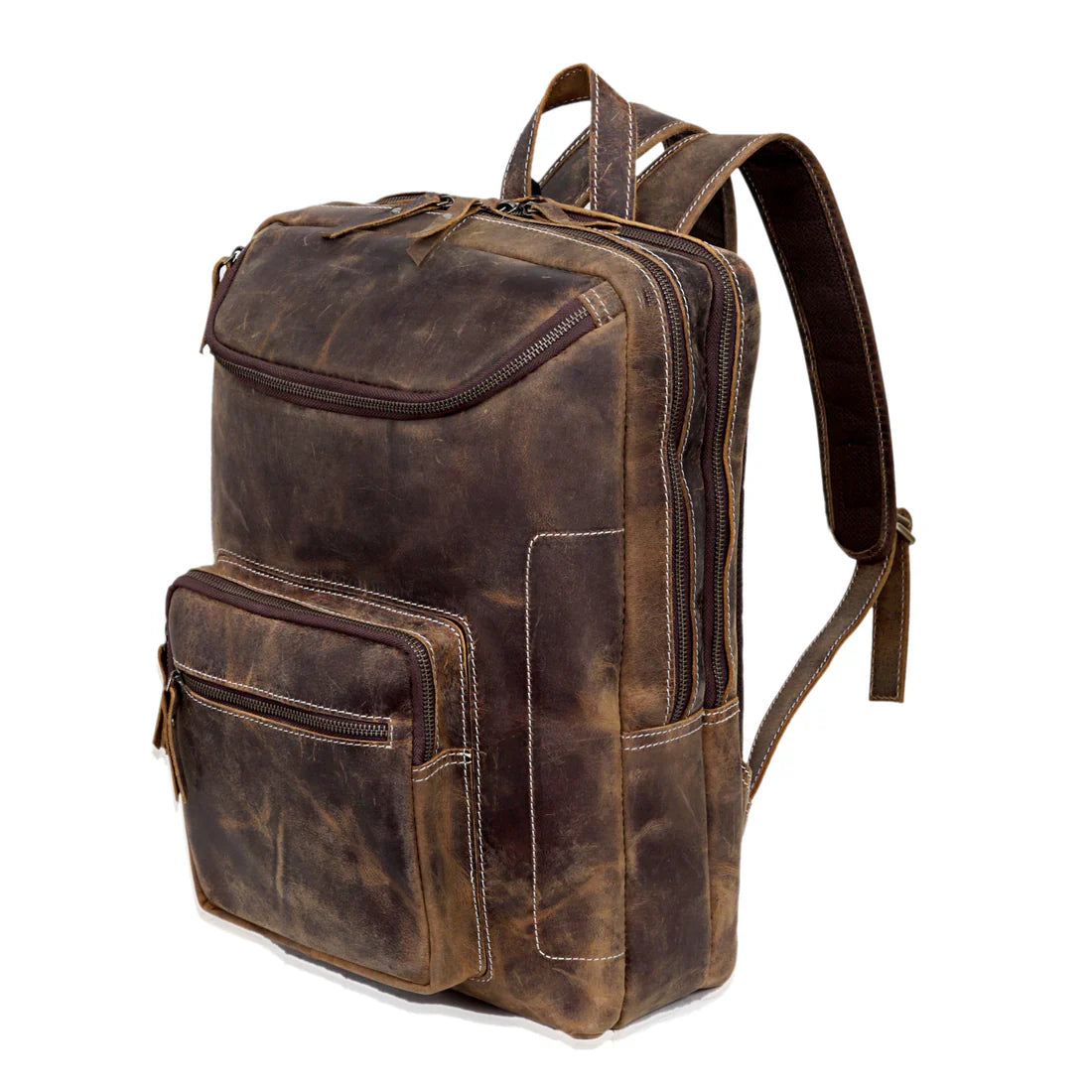 Vintage Leather Travel Backpack, Full Grain Buffalo Leather