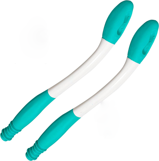 Long Reach Toilet Aid with Push Button Release and Flexible Rubber Tip, 15 Inch Handle