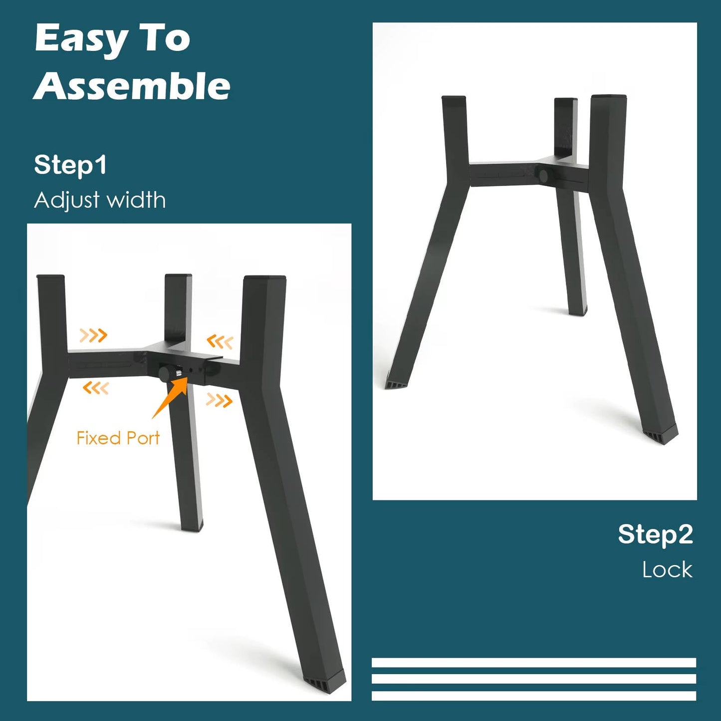 Dog Bowl Stand with Adjustable Width and Foldable Metal Frame, 13.7in Height