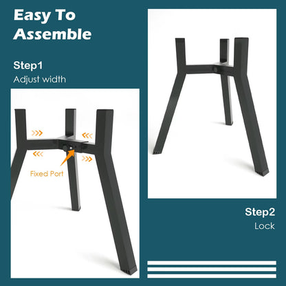 Dog Bowl Stand with Adjustable Width and Foldable Metal Frame, 13.7in Height