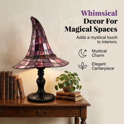 Enchanting Ambiance Stained Glass Witch Lamp
