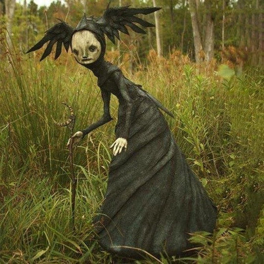 Witch Character Sculpture for Indoor Tabletop Display and Seasonal Decor