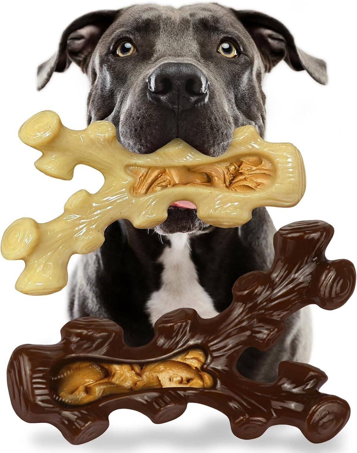 Nylon Chew Toys with Bacon and Maple Scents and Textured Grooves for Medium to Large Dogs