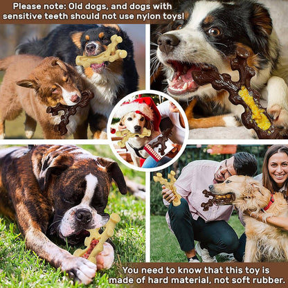 Nylon Chew Toys with Bacon and Maple Scents and Textured Grooves for Medium to Large Dogs