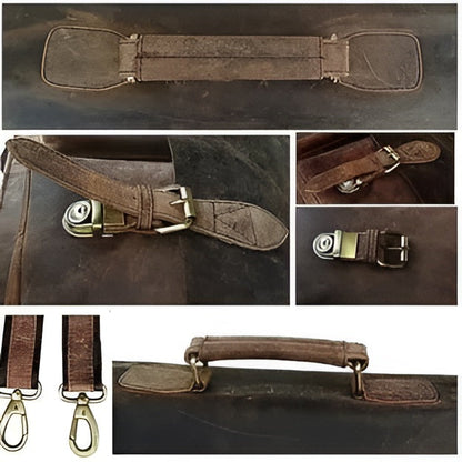 Laptop Leather Briefcase, Top Grain Buffalo Leather