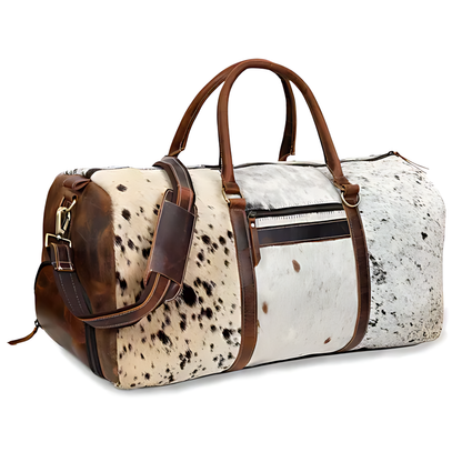 Cowhide Leather Duffel Bag, Unisex Full Grain Leather Travel Bag