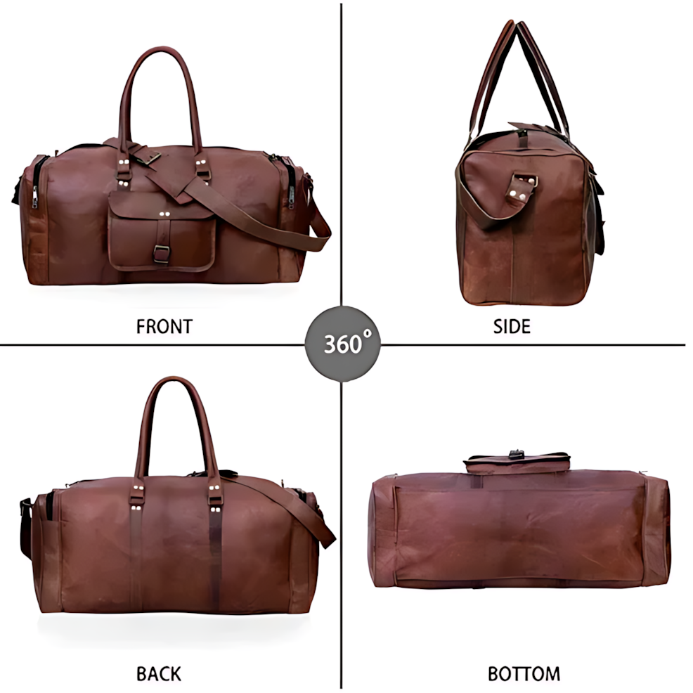 Sherry Leather Duffel Bag for Men, Genuine Leather Travel Bag