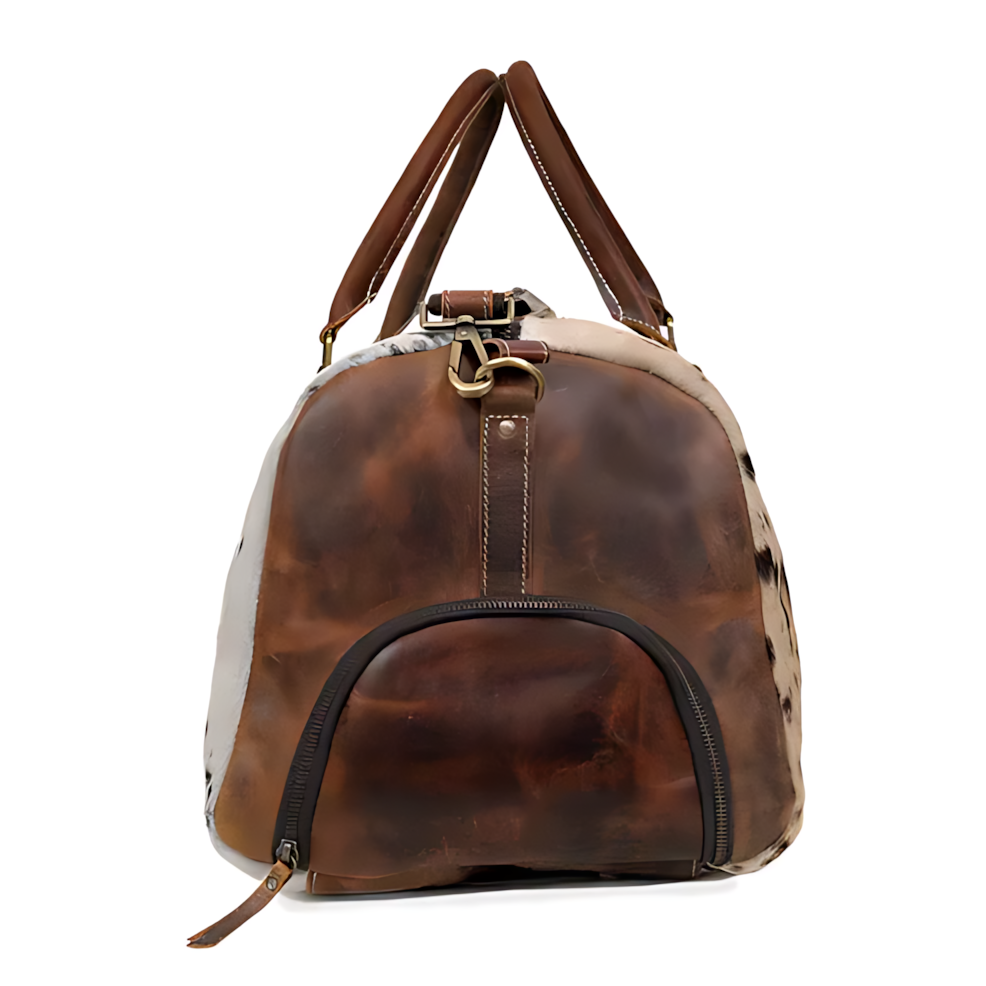 Cowhide Leather Duffel Bag, Unisex Full Grain Leather Travel Bag