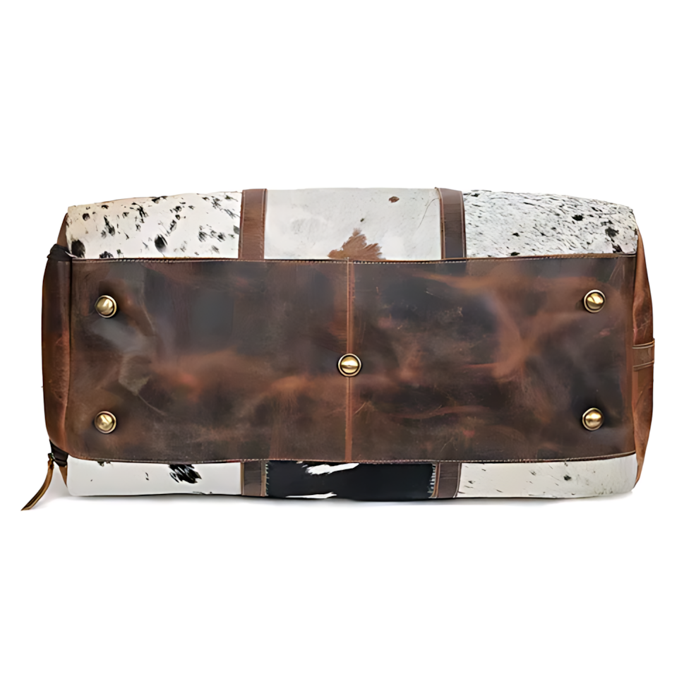 Cowhide Leather Duffel Bag, Unisex Full Grain Leather Travel Bag