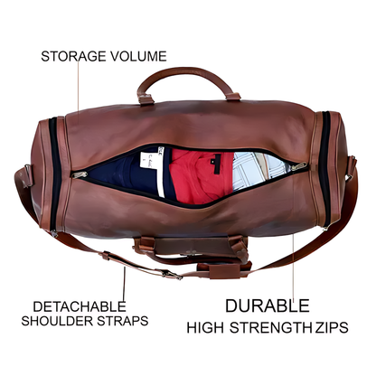 Sherry Leather Duffel Bag for Men, Genuine Leather Travel Bag