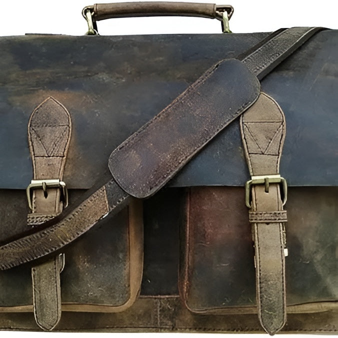 Laptop Leather Briefcase, Top Grain Buffalo Leather