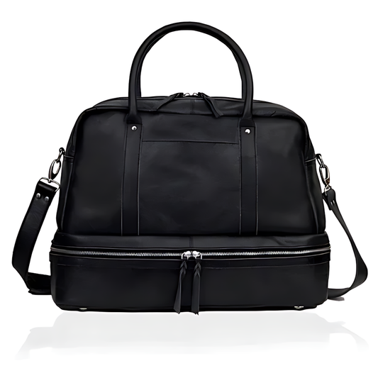 Leather Duffle Bag Full Grain Buffalo Leather Black