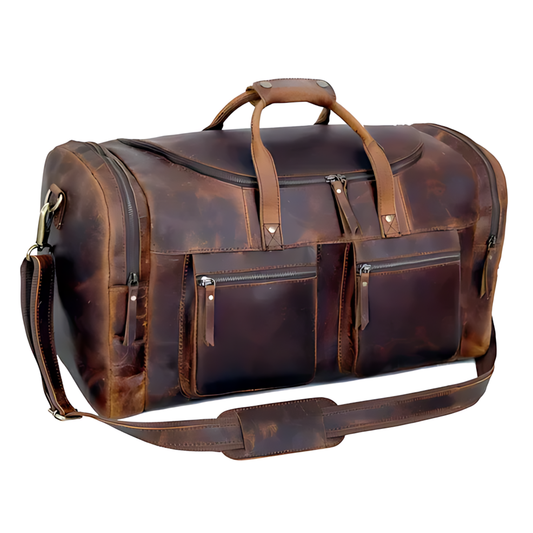 Vintage Voyager Leather Duffle Bag Full Grain Buffalo Leather