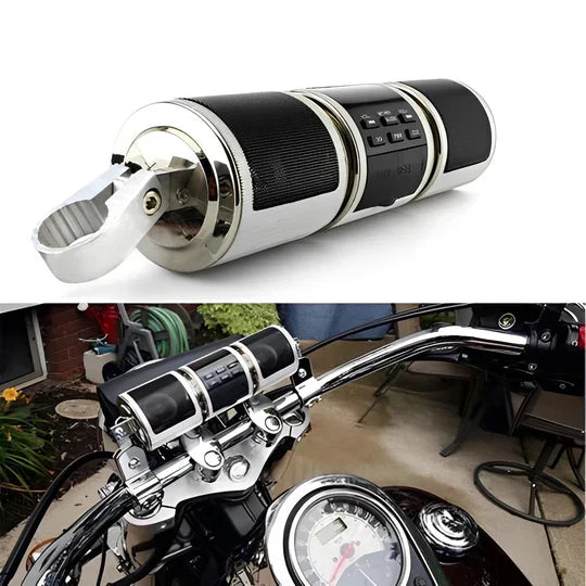 Handlebar Speaker System with Wireless Streaming and FM Radio for Motorcycles